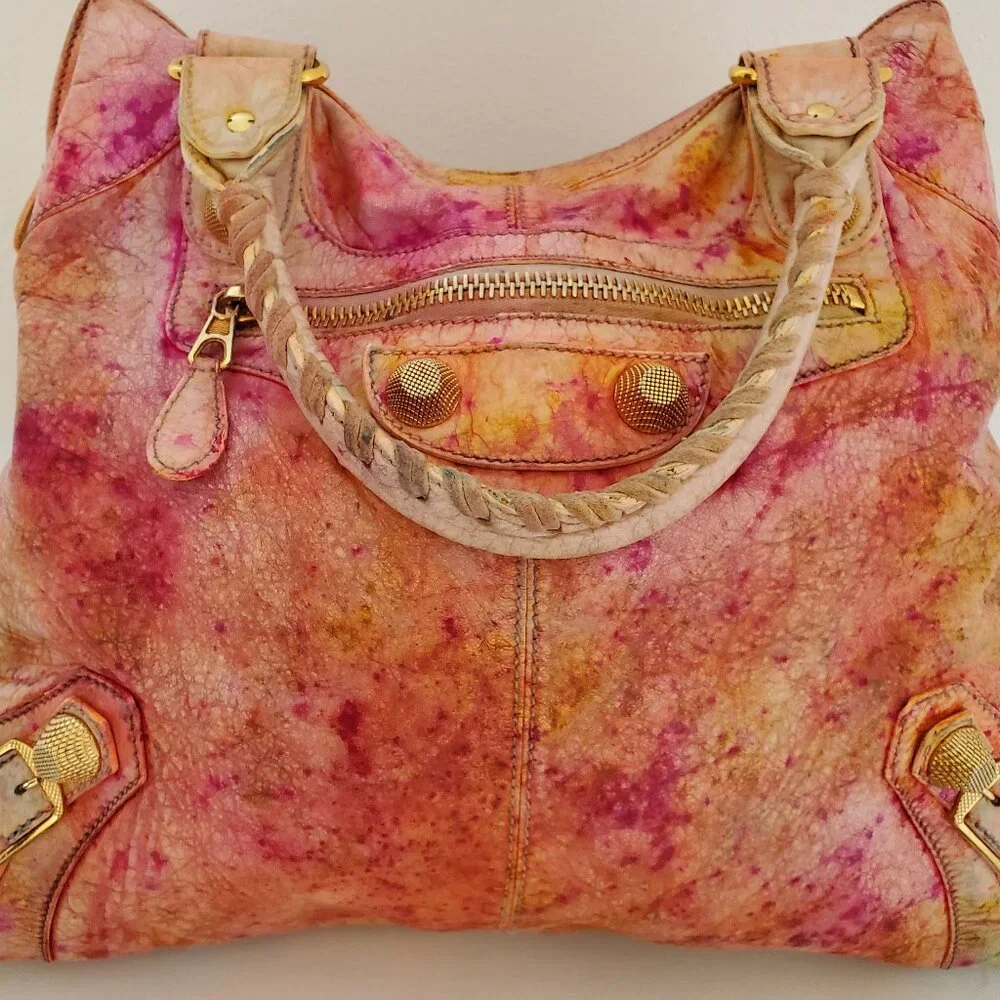 Balenciaga Graffiti Velo giant City bag pink red yellow orange neo classic work - Picture 2 of 14